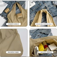 Sac de courses pliable portable en nylon de 7 pouces avec porte-clés, écologique, réutilisable, design ouvert à panneaux, logo personnalisé