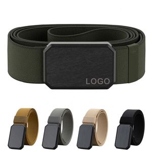 Moda Logotipo personalizado gratis 1,5 "Nueva llegada Hebilla de metal magnética Cinturón de nylon elástico para hombres Cinturón de jeans elástico - Product Image 1
