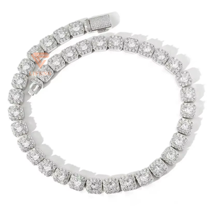 Neuankömmling Silber HipHop Modeschmuck 8MM/15MM Iced Out Bling Big Size Diamant VVS Moissan ite Tennis Chain Herren Halskette - Product Image 1