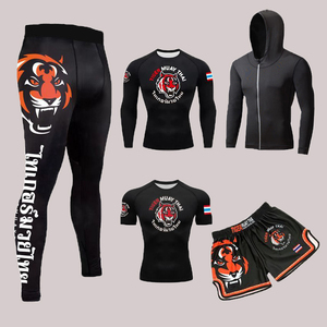 Conjunto <span class=keywords><strong>de</strong></span> Shorts, Mallas y Rashguard para Kickboxing, Boxeo y Lucha, Personalizado para Entrenamiento <span class=keywords><strong>de</strong></span> <span class=keywords><strong>Muay</strong></span> <span class=keywords><strong>Thai</strong></span> y Boxeo - Product Image 2
