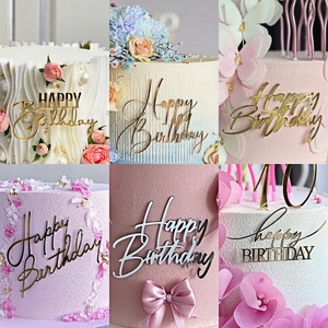 Honey And Sweetness Happy Birthday Acrylic <b>Cake</b> Side <b>Decoration</b> 1.3mm Thick Birthday Party <b>Supplies</b> <b>Cake</b> Plugin - Product Image 1