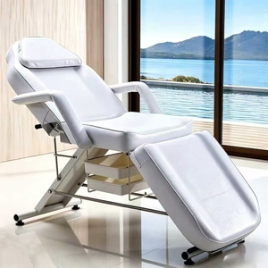 Multi-functional Folding Leather Massage Table Adjustable Curved Design Metal Frame High-Density <b>Sponge</b> for Commercial Beauty - Product Image 1