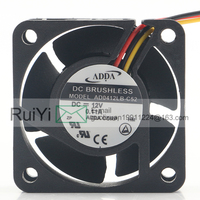 Nouveau ventilateur de refroidissement ADDA 0.11A 4020 40X40X20MM 4CM à trois fils, alimentation à double roulement à billes silencieux AD0412LB-C52