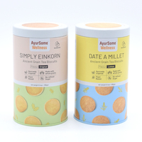 Cylindre imprimé personnalisé Biscuit thé boîte de conserve ronde en métal peut cadeau thé biscuit boîte à café boîte en fer blanc boîte à thé