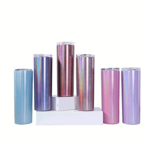 Gobelet isotherme brillant de 20 oz à base plate en acier inoxydable, tasse personnalisée par sublimation thermique - Product Image 3