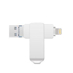 Chiavetta USB <span class=keywords><strong>OTG</strong></span> 3 in 1 di Alta Qualità in Metallo Girevole con Logo Personalizzato per <span class=keywords><strong>iPhone</strong></span>, Android e PC - Product Image 5