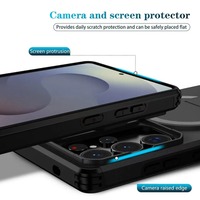 Étui magnétique antichoc pour Samsung Galaxy A56 A36 A26 A17 A16 A15 A25 A55 5G avec protection d'objectif et support