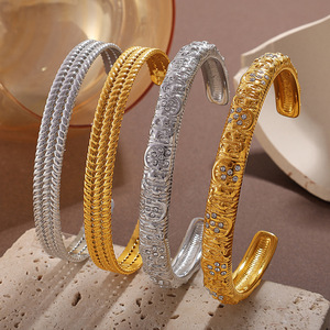 Stainless Steel <b>Bracelet</b> 18K Gold Plated <b>Crystal</b> Rhinestone Women's Fashion Jewelry Gift - Product Image 2