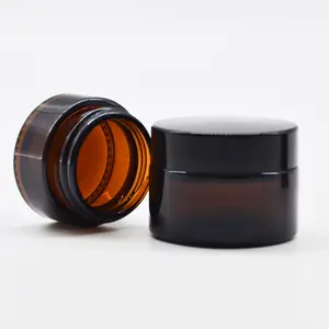 LANJING 30g Brown Glass Cream Jar Kosmetik verpackungs gläser Amber Glass Jar für Lotions Cream Powders Salben