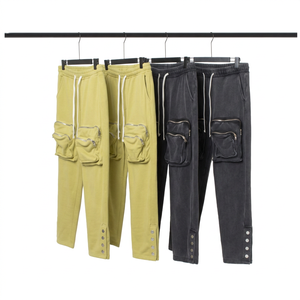 <b>Mens</b> Teal <b>Cargo</b> Sweatpants Multi Pocket Drawstring <b>Jogger</b> Pants Snap Cuff Streetwear Casual Fashion Wholesale Manufacturer - Product Image 6