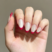 Faux ongles en ABS faits main de haute qualité, forme amande, style Y2K Grunge Gothique, couleur unie, imperméables, longue tenue, faciles à retirer, pour les fêtes