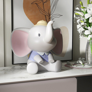 Figura de Elefante de Resina, Amuleto de Buena <span class=keywords><strong>Suerte</strong></span>, Decoración para Sala de Estar o Entrada, Escultura Creativa de Animal Simbólico de Buena Fortuna - Product Image 5
