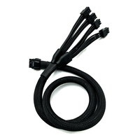 Cable de Extensión PCI-e 5.0 para GPU, 16 Pines (12+4) 12VHPWR Macho, PCIE 5.0 4x6 Pines Macho, Cable con Funda de PVC de 16AWG, 3A, Carga Rápida para Computadora