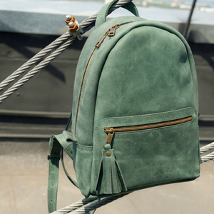 Mini Mochila de Cuero Genuino de Alta Calidad para Mujer, Mochila de Viaje Pequeña Personalizada de Piel de Vaca, Bolsa de Viaje para Dama OEM LSBP-0096 - Product Image 1