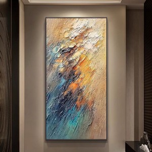 Hand Painted Oil Painting Abstract <b>Art</b> Rectangle Modern Wall <b>Art</b> For Entrance Hall Living Room Decorative Hanging Artwork - Product Image 2