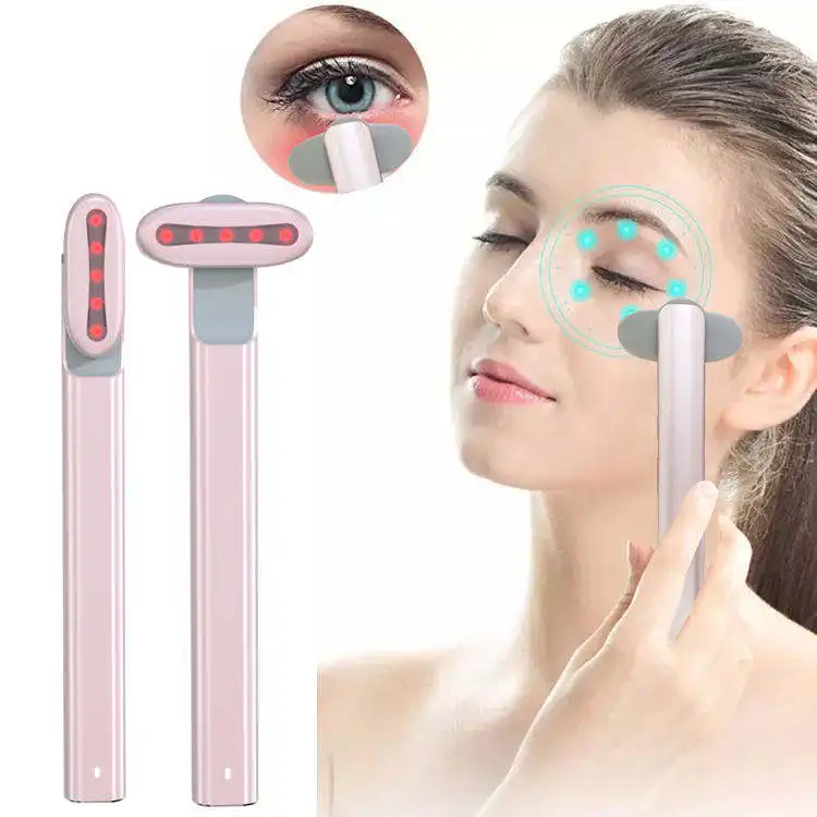 Điều trị da Stick Facial Red Light điều trị Led điều trị ánh sáng Stick 4 trong 1 Facial Wand Red Light Therapy cho khuôn mặt