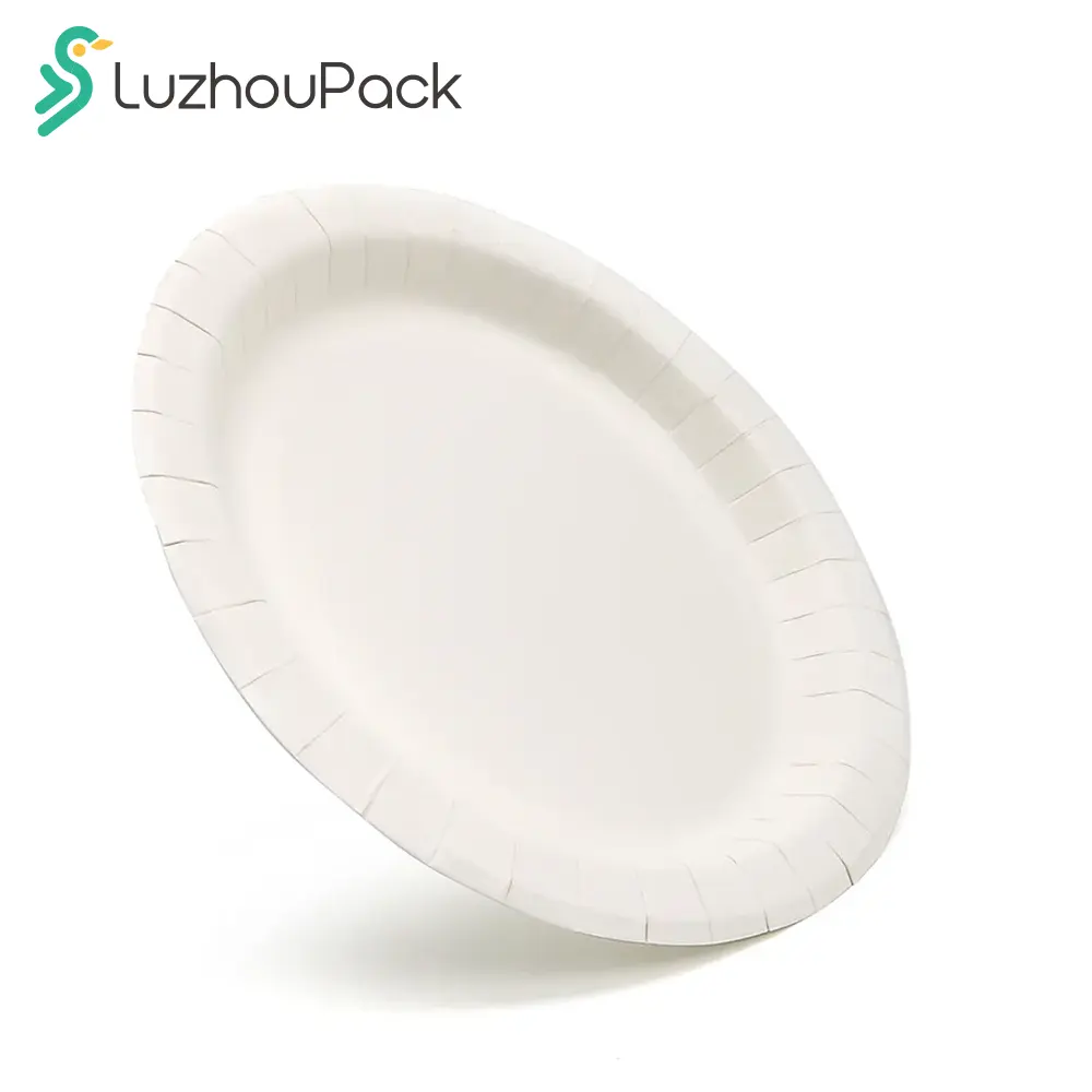 LuzhouPack, bandejas doradas seguras para alimentos, bandeja rectangular desechable para galletas, plato resistente de cartón de papel para servir postre