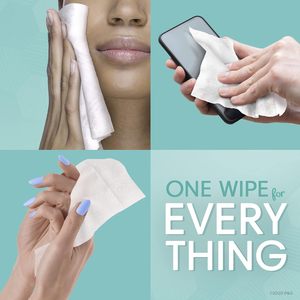 Lingettes multi-usages 100% naturelles pour peaux sensibles, parfum pluie botanique, 56 lingettes, paquet à ouverture facile, soins de la peau - Product Image 5