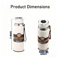 Gobelet intelligent en acier inoxydable 304 avec logo personnalisé, isolé thermiquement, avec couvercle à LED, gobelet d'étudiant portable à bord de véhicule avec poignée pour le voyage
