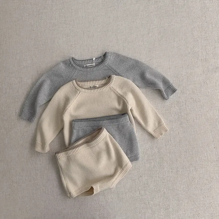 Set Atasan Musim Semi dan Celana Pendek 2023 Pakaian Anak-anak Korea Set Sweter Bayi Musim Gugur