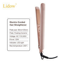 Mini lisseur et fer à boucler 2 en 1 sans fil rechargeable avec plaques en céramique et affichage LED de la température – Idéal pour les voyages