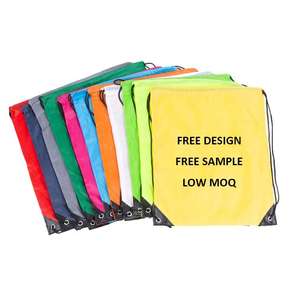 Mochila con Cordón de Poliéster de la Mejor Calidad de Fábrica, Color Negro, Bolsa de Tela Deportiva para Viajes, Diseño de Logotipo con Impresión Personalizada - Product Image 4