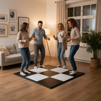Plancher de danse en vinyle antidérapant, modulaire et portable, sur mesure, pour hôtels et hôpitaux, avec design graphique