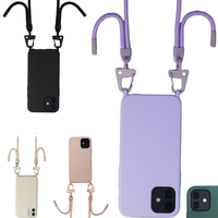 Étui de téléphone en silicone avec sangle bandoulière pour 17 Pro Max 16 15 Pro Max 12 13 Mini - Antichoc, étanche, design sportif, 5 couleurs