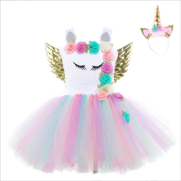 Unicorn Baby Clothes Birthday Princess Dress Birthday Outfit Tutu Skirt Suit For Baby Girls