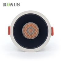 Plafonnier LED encastrable en nid d'abeille IP44 pour hôtel 9W COB Dali, Spot lumineux à intensité réglable