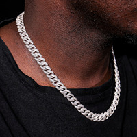 Luxe Hip Hop 12mm 10K Or Blanc Chaîne Cubaine Collier HPHT Lab Grown Diamant Cubain Lien Chaîne Fine Jewelry Colliers