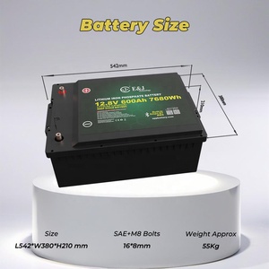 600ah LiFePO4 12 Volt chu kỳ sâu pin <span class=keywords><strong>Lithium</strong></span> ion với Bluetooth <span class=keywords><strong>BMS</strong></span> cho bãi đậu xe và điều hòa không khí hệ thống - Product Image 6