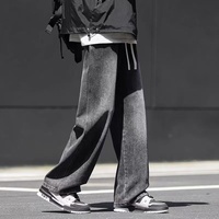 Jean en denim délavé doux pour homme, coupe ample et décontractée, style américain, pantalon droit à jambe large, coupe fluide, pour l'automne