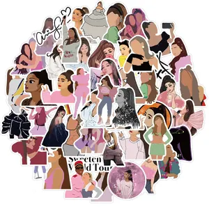 50Pcs Famous Singer Star Ariana Grande Graffiit Label For Girl Boy Decor Table Bottle Phone Laptop Vinyl Stickers