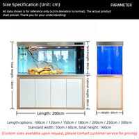 Aquarium en verre ultra-transparent sur mesure avec meuble en aluminium, filtre de fond et accessoires pour animaux de compagnie offerts – Vente en gros