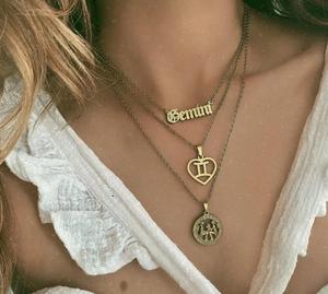 Populaire 12 Zodiac Collier 18K OR En Acier Inoxydable Sans Plomb <span class=keywords><strong>Horoscope</strong></span> Collier Signe Étoile Collier - Product Image 6