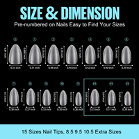 ZRKGEL nuevo logotipo personalizado 15 tamaño completo suave mate uñas Consejos 360 PCS Pre-en forma de ataúd No presentó la cubierta completa falsa Gel de uñas