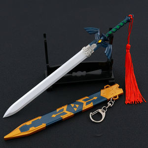 Juego the Legend of <span class=keywords><strong>Zelda</strong></span> <span class=keywords><strong>Breath</strong></span> of the Wild Nueva llegada <span class=keywords><strong>Link</strong></span> Master Sword Juguetes de aleación de zinc Espada Llaveros 22cm 107g Llaveros - Product Image 6