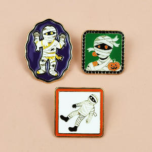 Broche Mignonne de Dessin Animé Momie <span class=keywords><strong>Zombie</strong></span>, Design Unique, Accessoire d'Halloween, Badge de Vêtement en Alliage Émaillé - Product Image 4