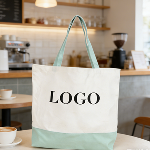 Sac fourre-tout en toile cirée grande taille avec logo personnalisé, réutilisable, en coton, avec fond renforcé, vente en gros usine - Product Image 6