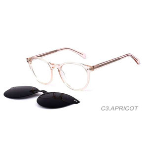 Gafas de sol polarizadas magnéticas 2 en 1, Clip magnético intercambiable en gafas, Material de marco de acetato para lectura - Product Image 3