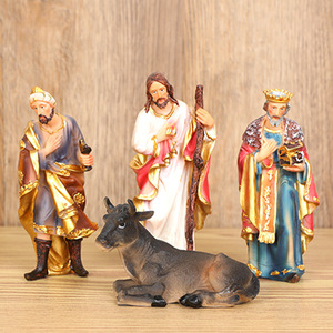 Ornements religieux pour l'église, fournitures de décoration, crèche de la naissance de <span class=keywords><strong>Jésus</strong></span>, coffret cadeau, cadeau de Noël, artisanat en résine - Product Image 5