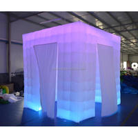 Cabina Fotografica Gonfiabile LED Portatile, Tenda per Feste con Luci RGB Cangianti, Impermeabile, Ventilatore Integrato, Facile da Montare, per Matrimoni ed Eventi