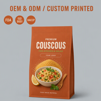 Sacs à couscous personnalisés imprimés, sachets refermables de qualité alimentaire pour l'emballage des grains de couscous, pour la cuisine et les salades, vente en gros