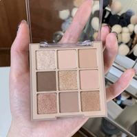 Palette de fards à paupières MUGELEEN en tissu tricoté, 9 nuances, tons terreux mats, orange, marron, scintillants, pailletés, chocolat, maquillage pour les yeux