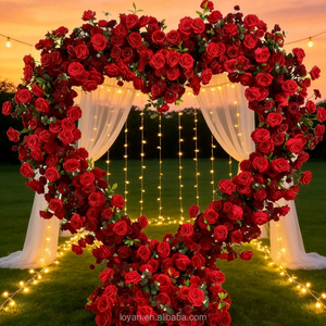 Offre Spéciale – <span class=keywords><strong>Arche</strong></span> de fleurs en forme de cœur pour mariage, décoration florale artificielle en roses rouges, <span class=keywords><strong>vente</strong></span> en gros - Product Image 2