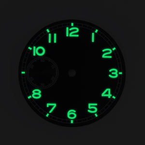 Montre noire lumineuse de 37mm avec cadran et logo personnalisé avec mouvement mécanique à remontage manuel ETA 6497 ST3600 en laiton - Product Image 2