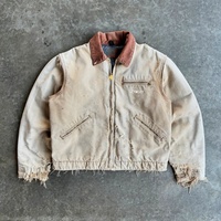 Chaqueta de Trabajo Personalizada de Lona de Pato Vintage con Efecto Desgastado para Hombre, Estilo Detroit, para Mecánico, Carpintero y Trabajos Pesados