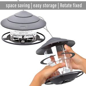 Mangeoire pour oiseaux sauvages suspendue automatique écologique Mangeoire à oiseaux pliante rétractable en forme de gazebo pour la décoration de jardin - Product Image 3