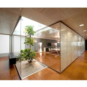 Высококачественное полноэкранное стекло для офисной стены, алюминиевая закаленная прозрачная стеклянная перегородка, материал - Product Image 2